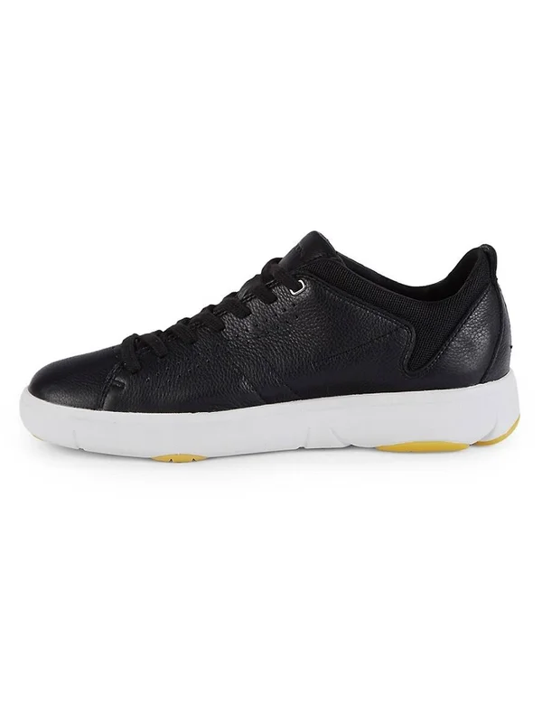 Geox Nebula Leather-Trim Sneaker - 45, Black
