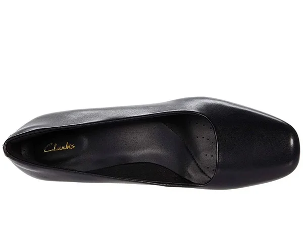 Clarks Womens Sheer Rose 2 Black Leather Size 7.5