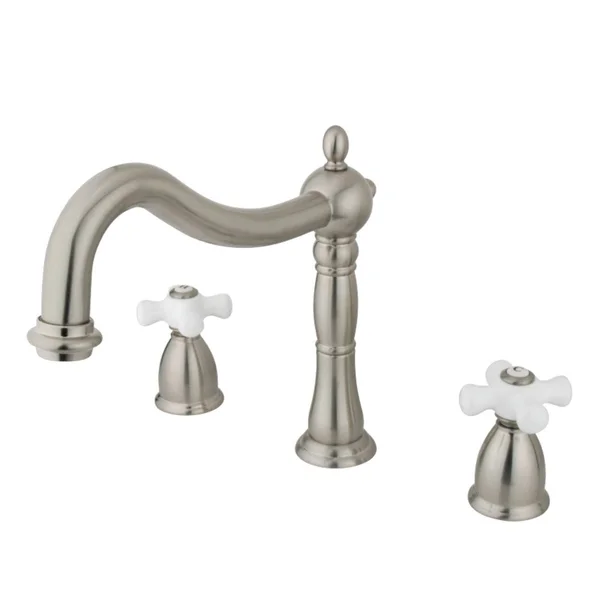 Kingston Brass KS1348PX Heritage Satin Nickel Two-Handle Roman Tub Filler