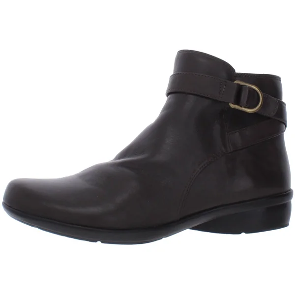 Naturalizer Colette Womens Solid Ankle Booties, Brown Leather