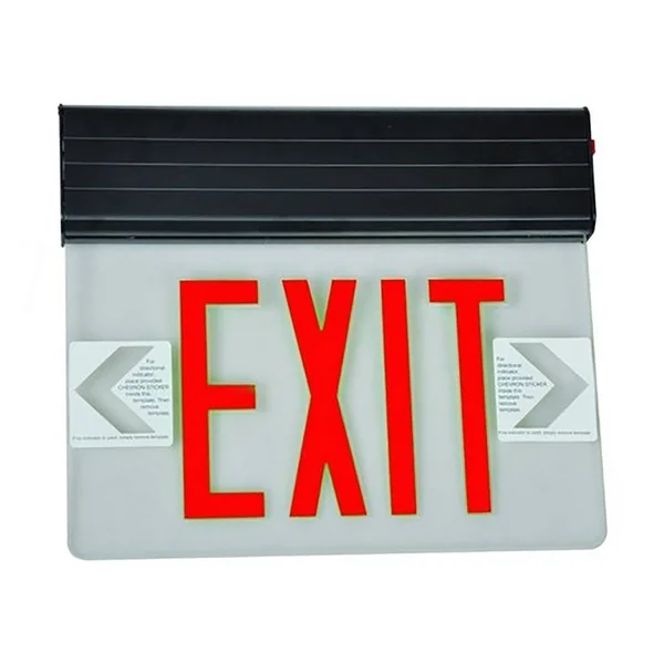Morris Products 73316 Surface Mount Edge Lit LED Exit Sign Green on Clear Panel Color White Housing