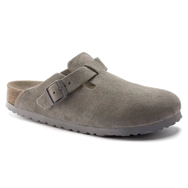 Birkenstock Boston Soft Footbed - Suede Stone Coin, 36, Regular