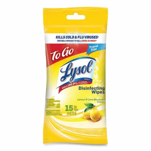 Lysol To GO Travel Size - Disinfectant wipes - disposable - 15 sheets