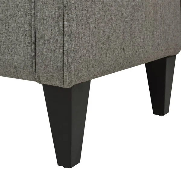 Jacqueline Flip Top Tufted Roll Arm Storage Bench Dark Heathered Grey