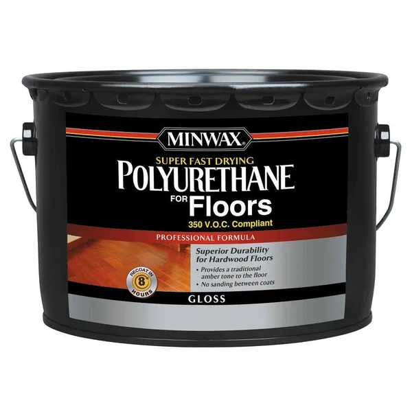 Minwax 130330000 Super Fast-Drying Polyurethane for Floors 350 VOC, 2.5 Gallon, Gloss