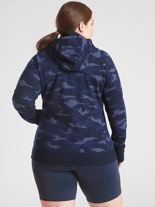 Athleta Women's Triumph Printed Hoodie Navy Camo Plus Size 3X