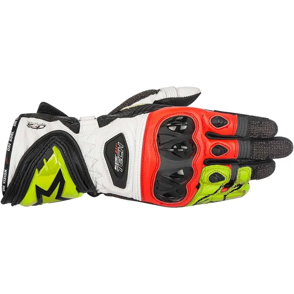 Alpinestars Supertech Leather Gloves (2XL Black/Yellow/Red)
