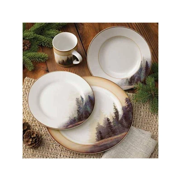 Misty Forest 16 Piece Dinnerware Set by Bob Metropulos