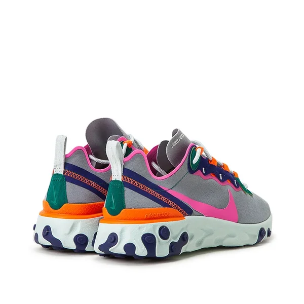 Nike React Element 55 Shoes Wolf Grey/Laser Fuchsia/Hyper Crimson