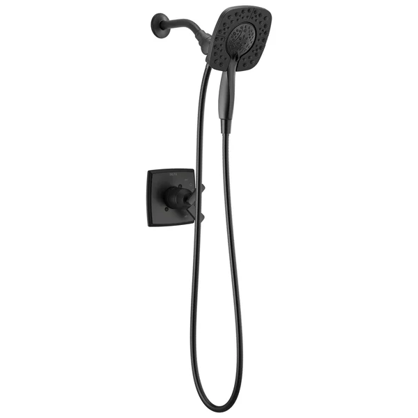 Delta Ashlyn Matte Black Finish Monitor 17 Series In2ition Showerhead/Hand Shower Faucet Includes Handles, Cartridge, and Valve