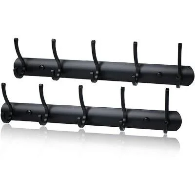Wall Coat Hooks Coat Rack Wall Mounted - Coat Hooks, Heavy Duty Metal Hook Rack for Clothes, 5 Hooks 2 Packs Rebrilliant