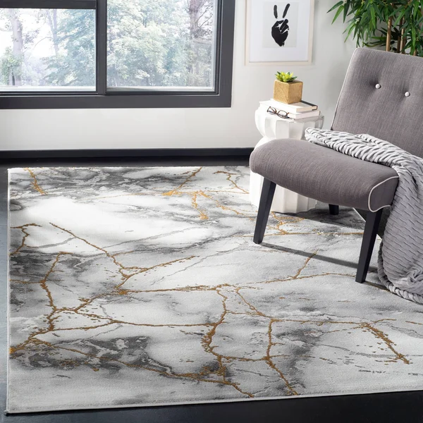 Safavieh Craft Margaretha Modern Abstract Rug - 2&3x22 x 20& Runner - Grey/Blue