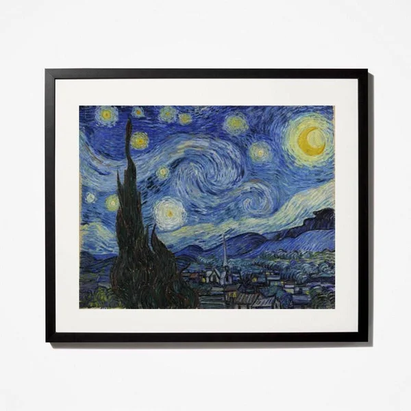 Van Gogh Starry Night Framed Wall Art Print 16x20, Canvas Print