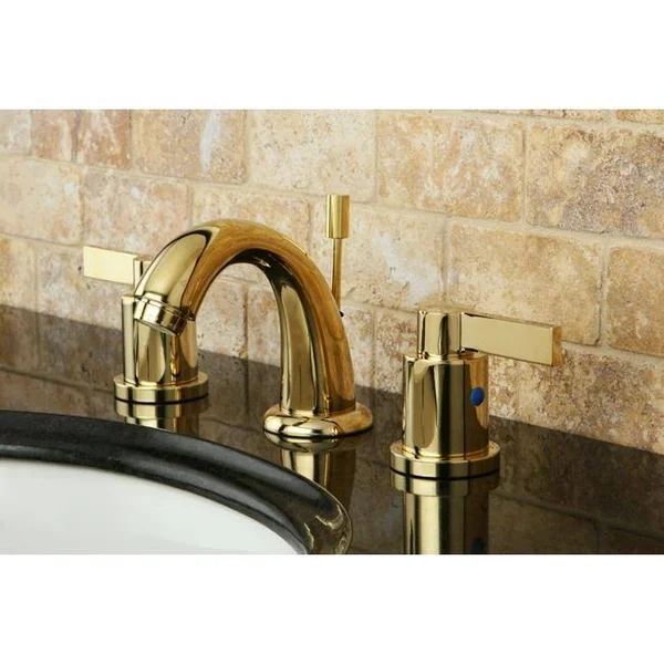 Kingston Brass KB8911NDL NuvoFusion Mini Widespread Lavatory Faucet with Pop-Up, Polished Chrome