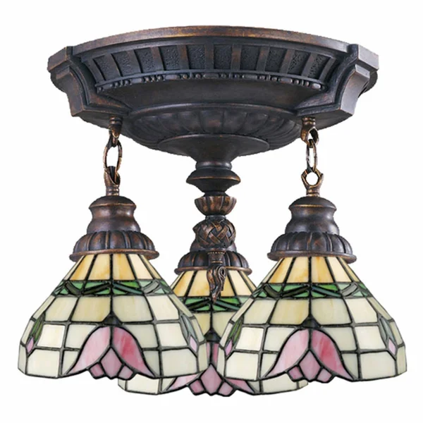Elk Lighting Mix-N-Match 3-Light Semi Flush in Aged Walnut - 997-AW-09-LED