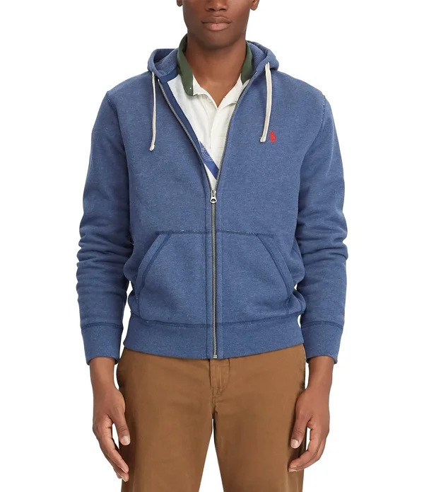 Polo Ralph Lauren Men's Fleece Hoodie - Rustic Navy Heather L