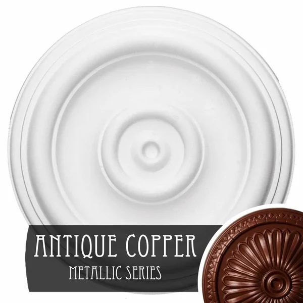 12x22OD x 1x22P Traditional Ceiling Medallion (Fits Canopies Up to 2 3/4x22) - Hand-Painted Gold