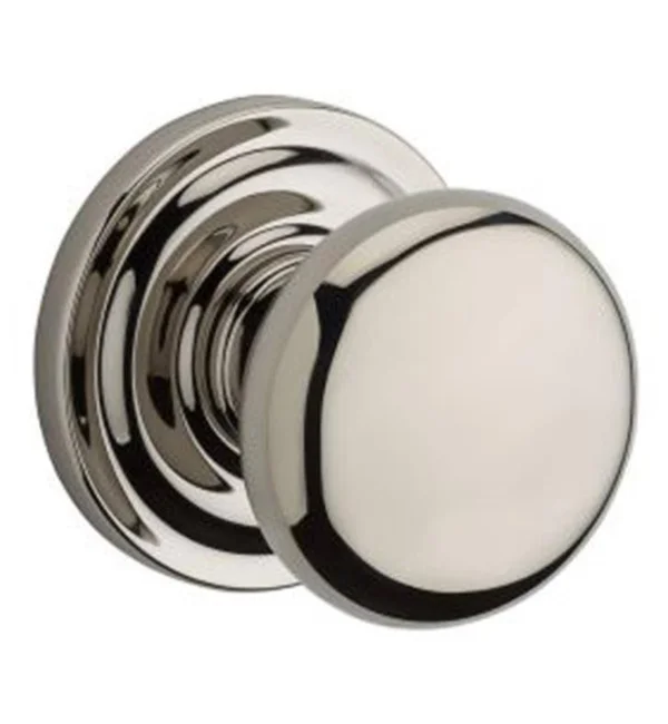 Baldwin Round Reserve Knob Traditional Round Rose Half Dummy Polished Brass