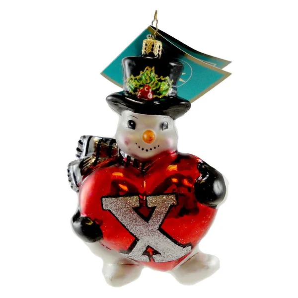 Christopher Radko Frosty Warmheart Blown Glass Ornament Snowman Xavier
