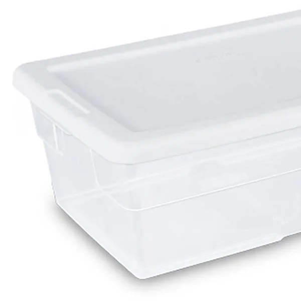 Sterilite 6 Quart Clear Stacking Closet Storage Tote Container w/ Lid (192 Pack)