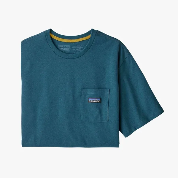 Patagonia Men's P-6 Label Pocket Responsibili-Tee - Abalone Blue, XL