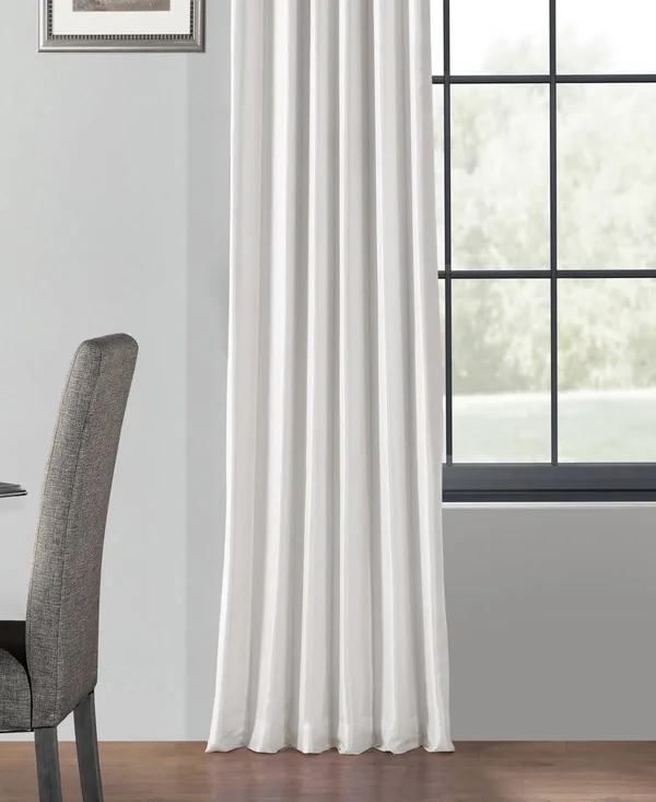 Ice Blackout Vintage Textured Faux Dupioni Curtain, Half Price Drapes