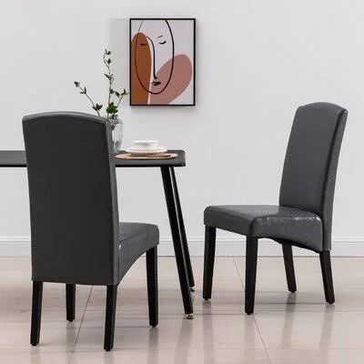 Gyeong-hui Upholstered Side Chair Red Barrel Studio Upholstery Color: Dark Gray