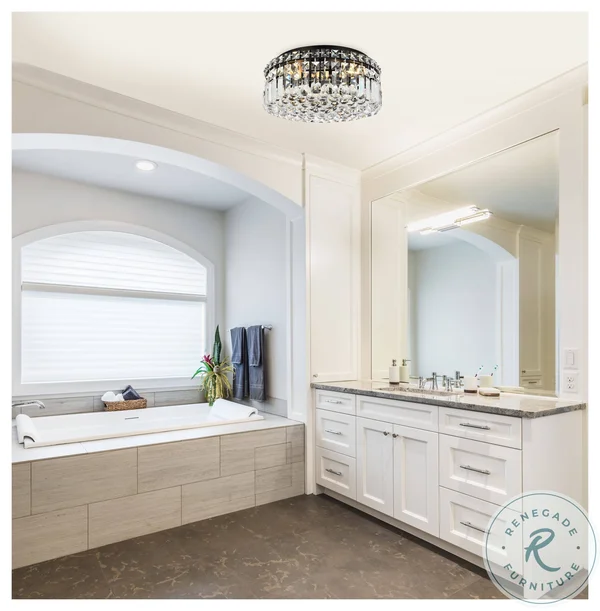 Elegant Lighting V2030F14BK-RC 14 in. Maxime Flush Mount Black