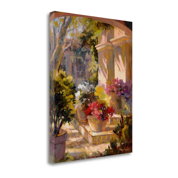 Flowered Courtyard by Betty Carr, 22x22 x 28x22 Fine Art Giclee Print on