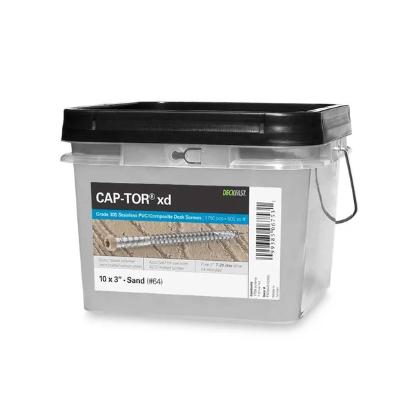 Starborn Industries Cap-Tor XD Screws for PVC & Composite Decking - Pro Pack - 305 Stainless Steel - #10 x 2-3/4x22 - Forest