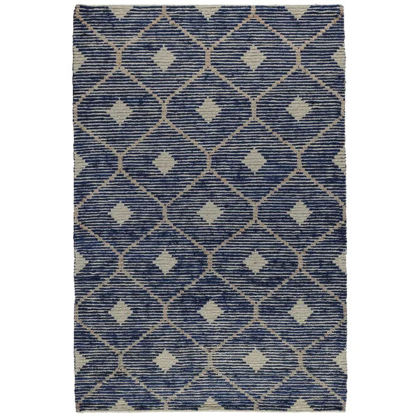 Kosas Home Reign Diamond Hand-Woven Area Rug Indigo