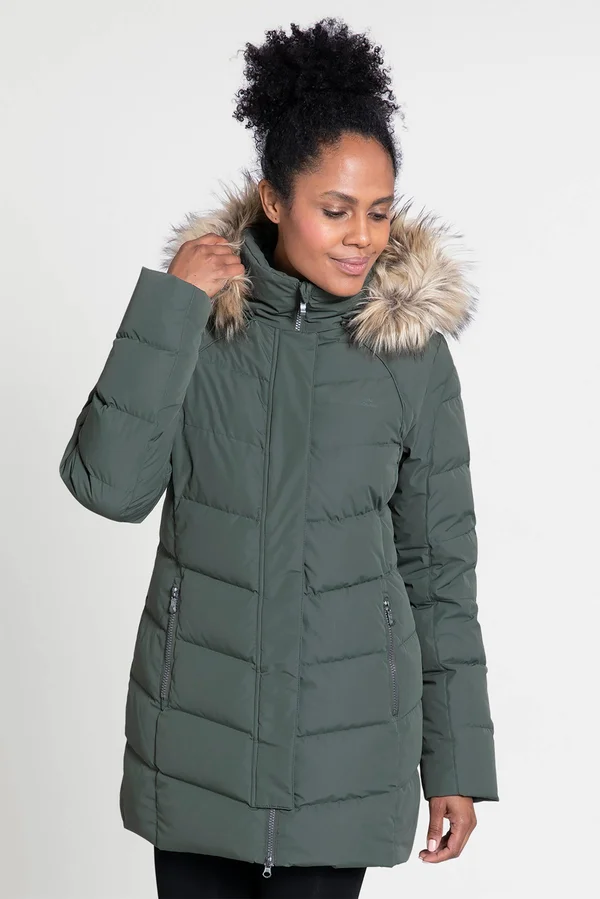 Mountain Warehouse Isla II Womens Down Jacket - Green, Size 6