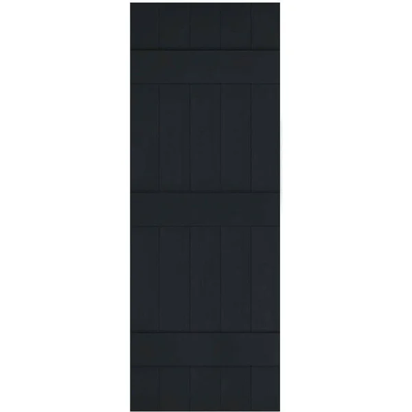 17 1/2 inchw x 74 inchh Lifetime Vinyl, Custom Five Board Joined (3 Batten), Board-n-Batten Shutters, w/Shutter-Loks (Per Pair)