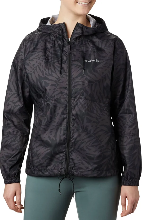 Columbia Flash Forward Printed Windbreaker 3X, Black Wispy Bamboo
