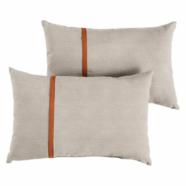Mozaic Company Sunbrella Outdoor Lumbar Pillow - Set of 2, Size: 24W x 6D x 12H, Red