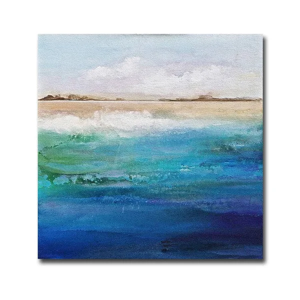 PerfectPillows Shoreline by Karen Hale Premium Gallery-Wrapped Canvas Giclee Panorama Art - Ready to Hang - 30 x 30 x 1.5 in.