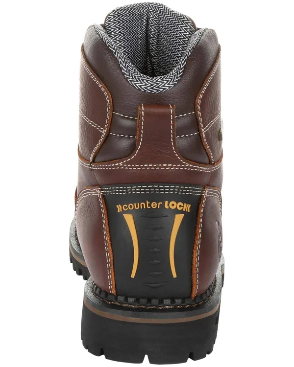 Georgia Boot Men's Amp LT Logger Low Heel Waterproof Work Boot, GB00270, Brown