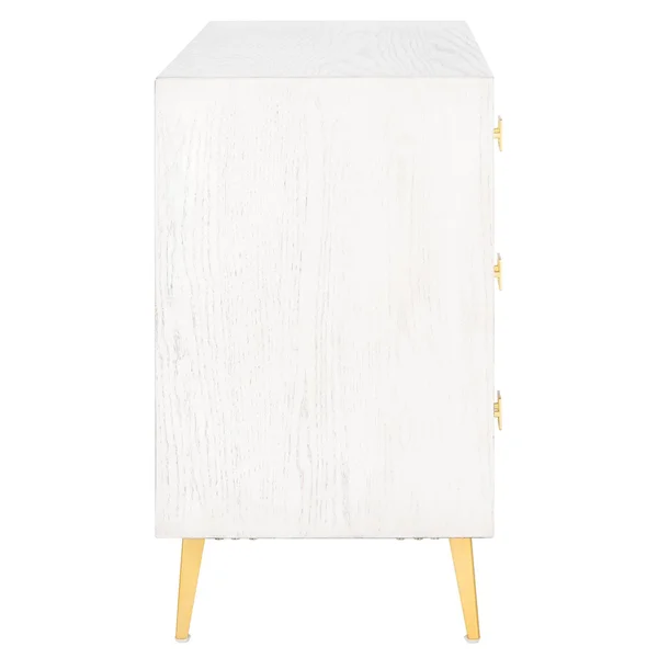 Safavieh Katia 3 Drawer Chest - White Wash/Gold