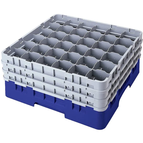 Cambro 36S800168 36 Compartment Glass Rack - 4 Extenders - Blue