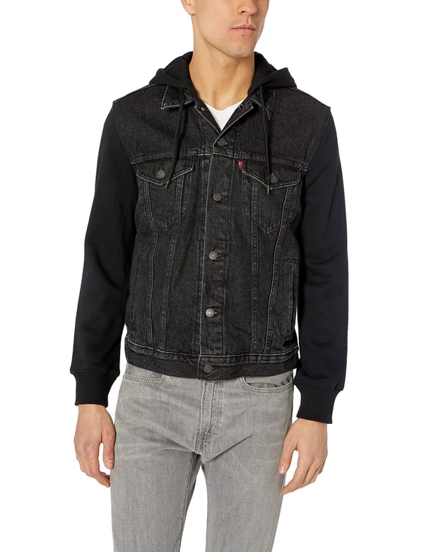 Levi&s Men's Hybrid Hooded Trucker Jacket - Black