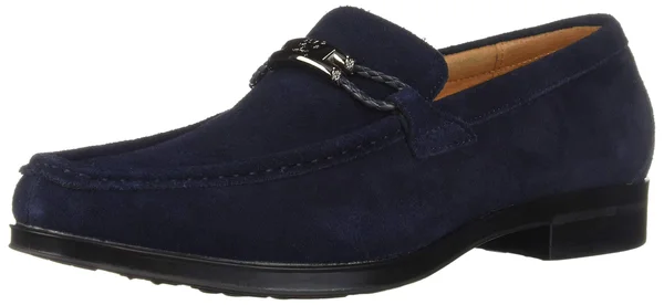 Men's Stacy Adams Neville Moc Toe Bit Loafer Navy Suede 8 M
