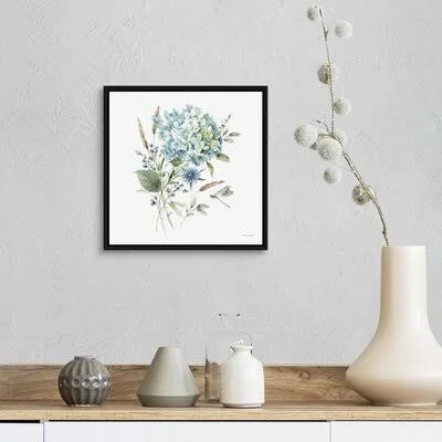 Bohemian Blue 03 on White by Lisa Audit - Painting Print Gracie Oaks Format: Black Framed Canvas - Size: 14x22 H x 14x22 W x 1.75