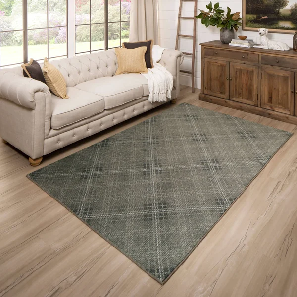 Mohawk Home Russell Charcoal 4 ft. x 6 ft. Plaid Area Rug - Grey
