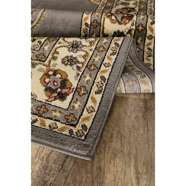 Crown Collection Modern Traditional Medallion Area Rug by Mod-Arte - 7&8x22 x 10&2x22 - Grey