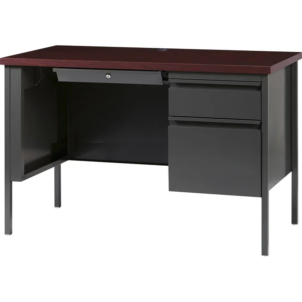 Lorell Fortress Series Mahogany Laminate Top Desk