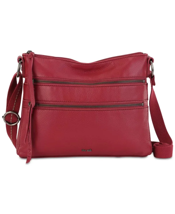 The Sak Reseda Leather Crossbody Scarlet