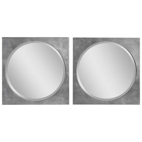 Uttermost 09641 Aletris Modern Square Mirrors - Set of 2