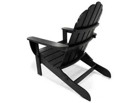 POLYWOOD Black Traditional Garden Bar Arm Chair