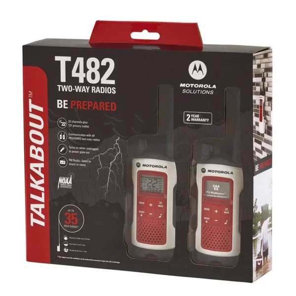 Motorola Talkabout T482 Two-Way Radio, 35 Mile, Emergency Preparedness, 2 Pack