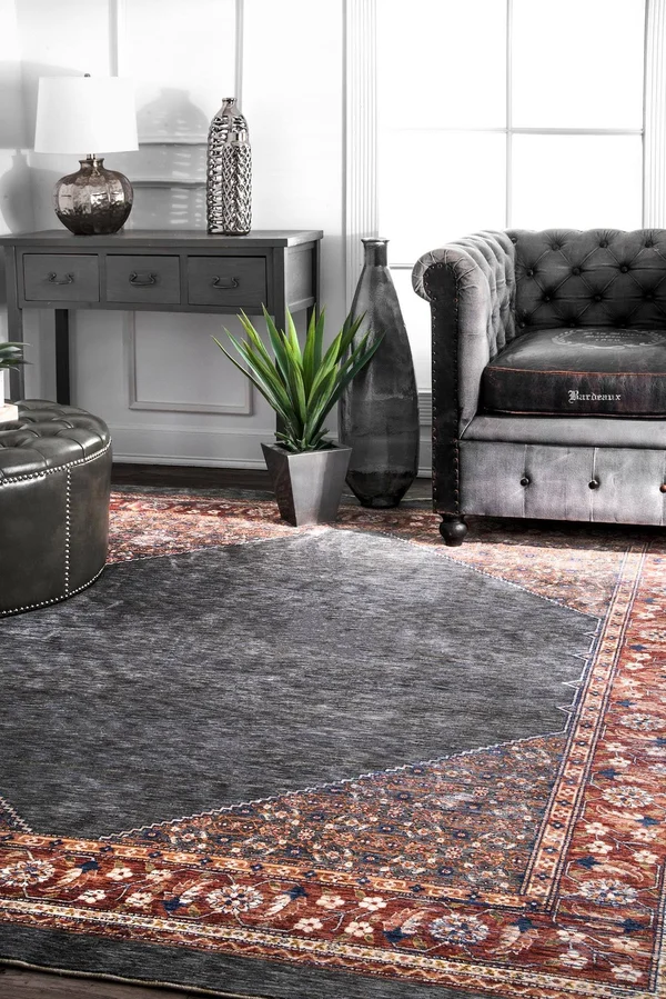 nuLOOM Vintage Purnell Floral 4& x 6& Area Rug - Rust - STCV04B-406
